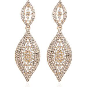 Elegant Long Champagne Chandelier Earrings - Perfect for Special Occasions